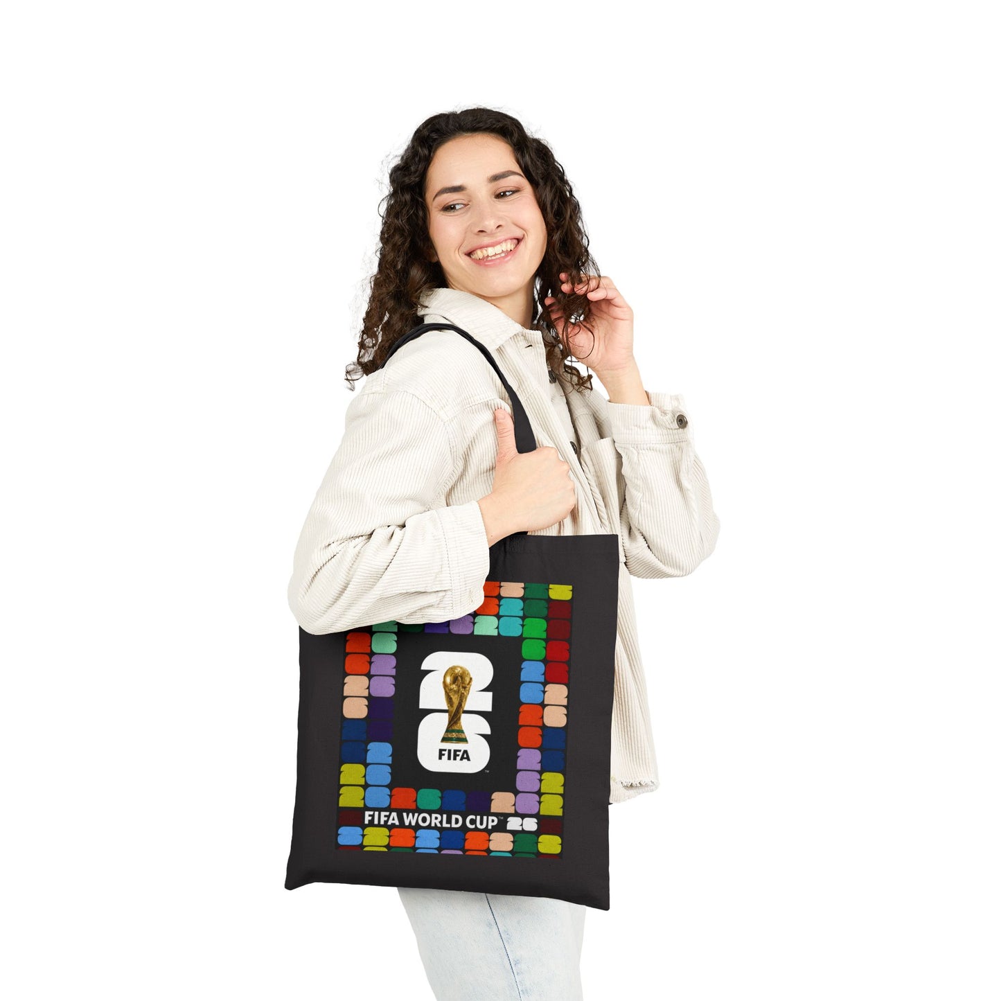 FIFA World Cup Trophy Canvas Tote Bag — Colorblock Soccer Fan Tote