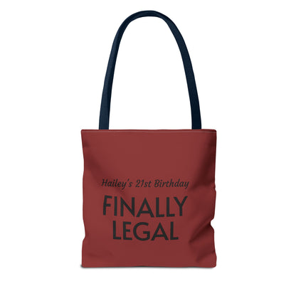 Mama of the Birthday Dude Tote Bag — Personalized 'Finally Legal' Birthday Celebration Tote