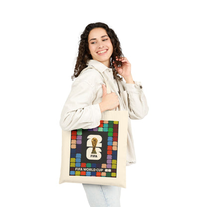 FIFA World Cup Trophy Canvas Tote Bag — Colorblock Soccer Fan Tote