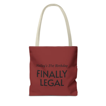 Mama of the Birthday Dude Tote Bag — Personalized 'Finally Legal' Birthday Celebration Tote
