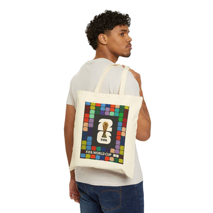 FIFA World Cup Trophy Canvas Tote Bag — Colorblock Soccer Fan Tote