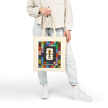 FIFA World Cup Trophy Canvas Tote Bag — Colorblock Soccer Fan Tote
