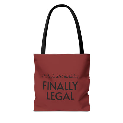 Mama of the Birthday Dude Tote Bag — Personalized 'Finally Legal' Birthday Celebration Tote