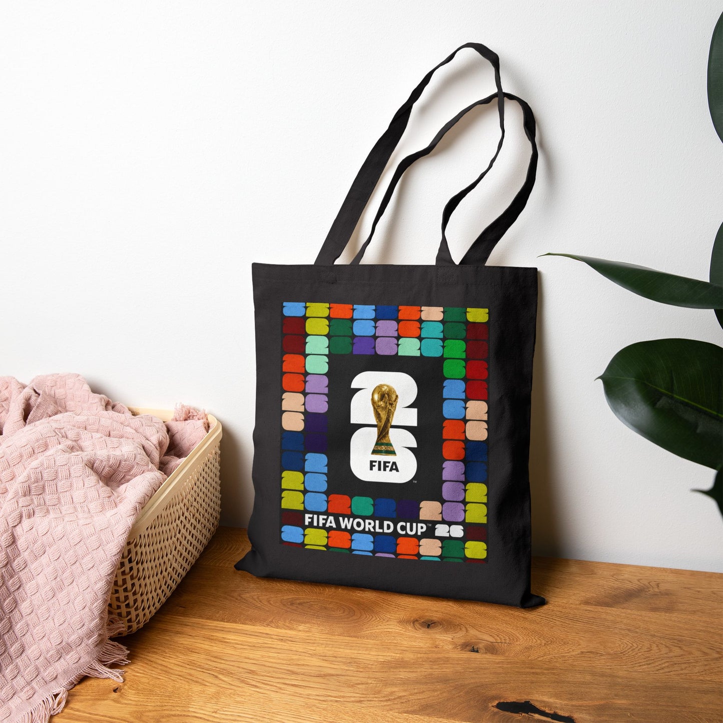 FIFA World Cup Trophy Canvas Tote Bag — Colorblock Soccer Fan Tote