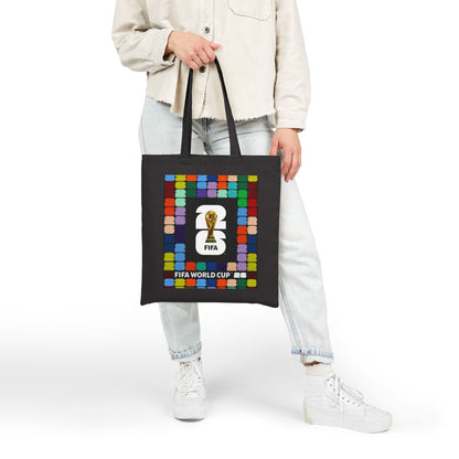 FIFA World Cup Trophy Canvas Tote Bag — Colorblock Soccer Fan Tote