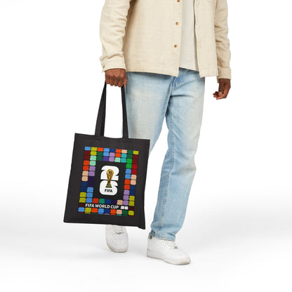 FIFA World Cup Trophy Canvas Tote Bag — Colorblock Soccer Fan Tote