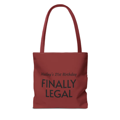 Mama of the Birthday Dude Tote Bag — Personalized 'Finally Legal' Birthday Celebration Tote