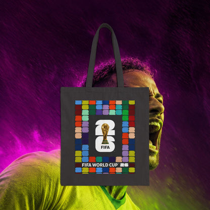 FIFA World Cup Trophy Canvas Tote Bag — Colorblock Soccer Fan Tote
