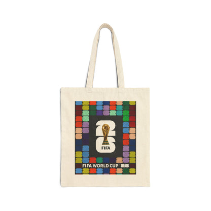 FIFA World Cup Trophy Canvas Tote Bag — Colorblock Soccer Fan Tote