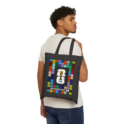 FIFA World Cup Trophy Canvas Tote Bag — Colorblock Soccer Fan Tote